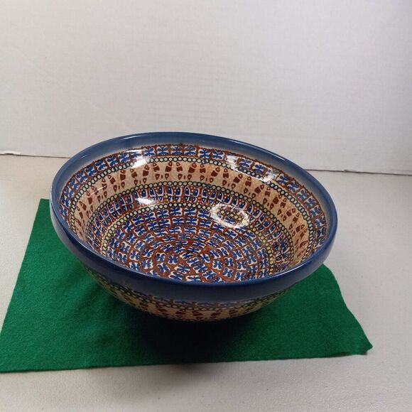 Polish Pottery W. Bolestawcu Unikat Handmade Bowl G. Krae Cottagecore Coutrycore